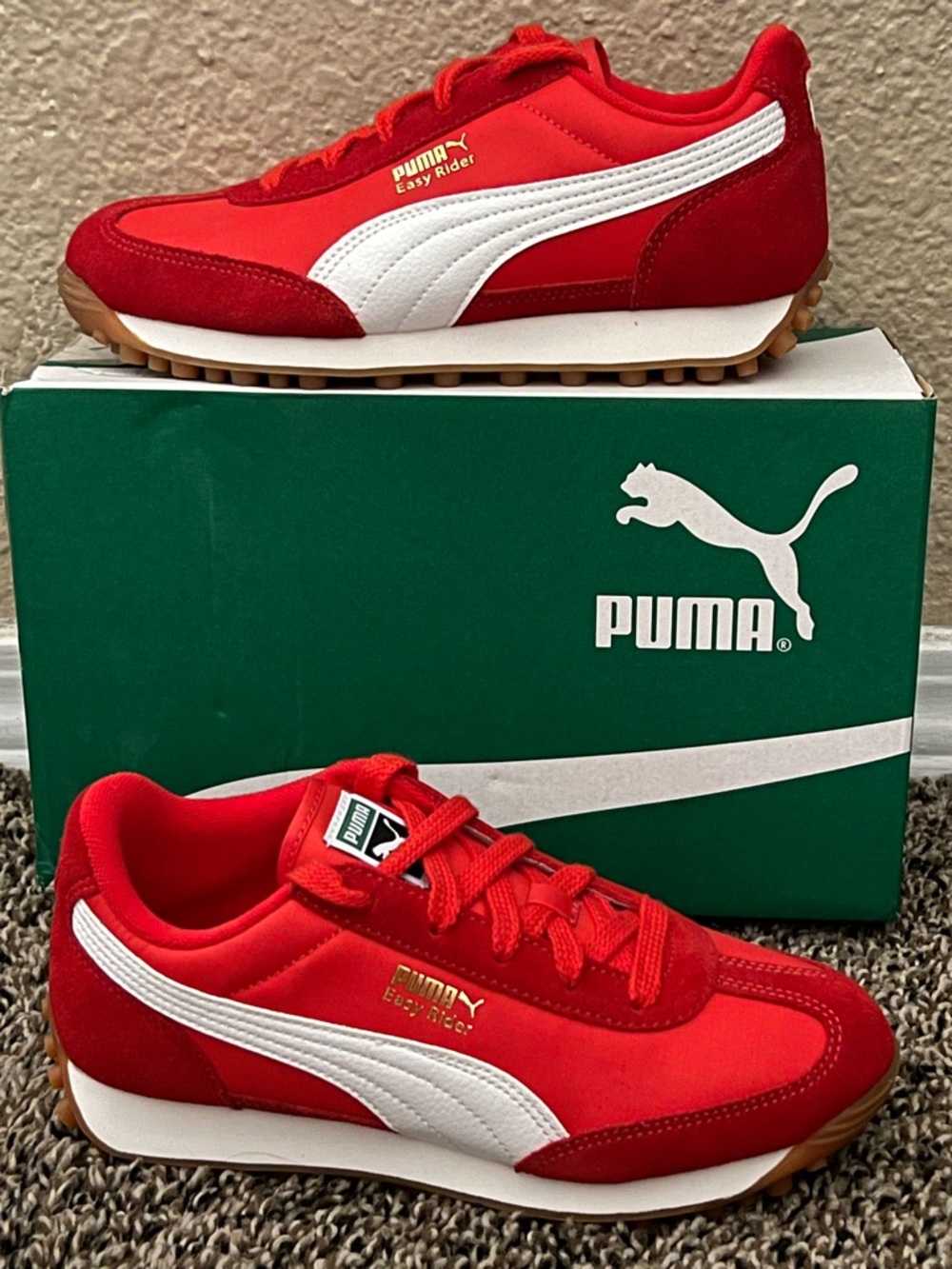 Puma Easy Rider Vintage Red Color Boy Shoes Size-3.5